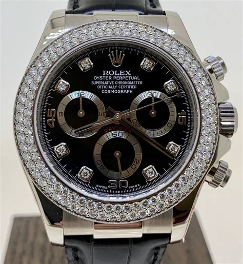 rolex daytona white gold diamonds|18k gold Rolex daytona cosmograph.